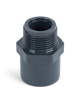 Überg-Nippel 32/25 x 3/4"AG  PVC mit Sechskant